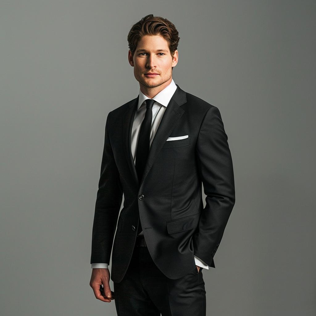 SevenYn Men's High-End Custom Black Suit