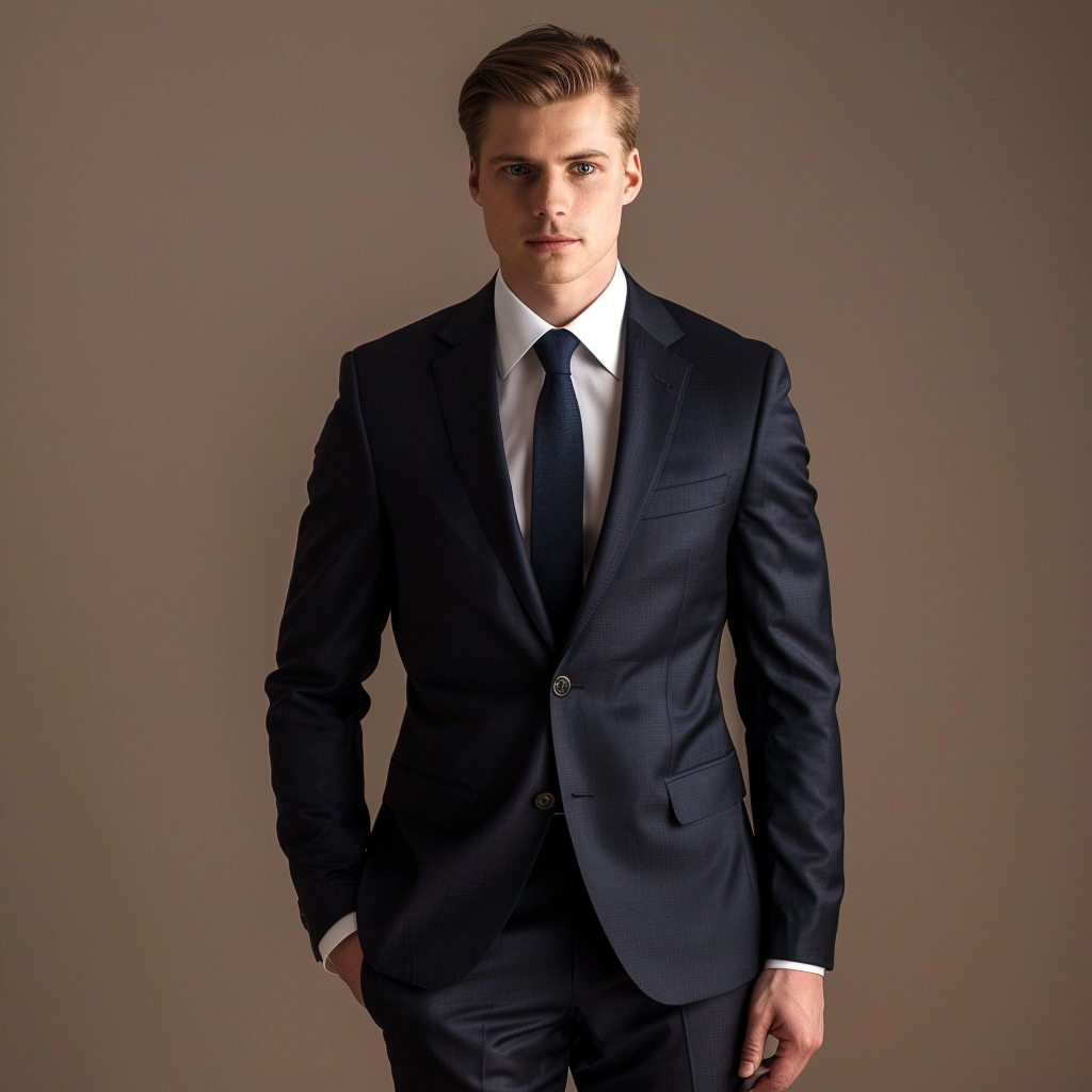 SevenYn Men's High-End Custom Dark Navy Suit